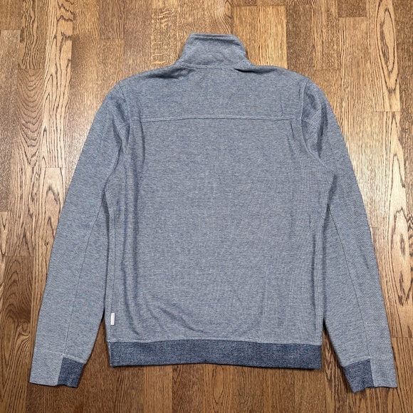 Orlebar Brown Cagney Pique 1/4 Zip Blue White Sweatshirt Mens Small - Picture 7 of 9